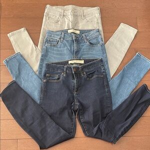 Women's Skinny Jeans - Dark Blue, Light Blue, Gray